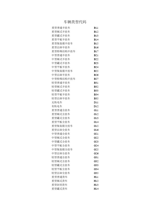 车辆类型代码