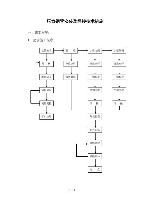 压力钢管安装及焊接技术措施