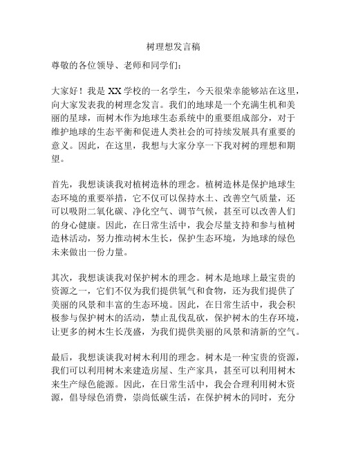 树理想发言稿