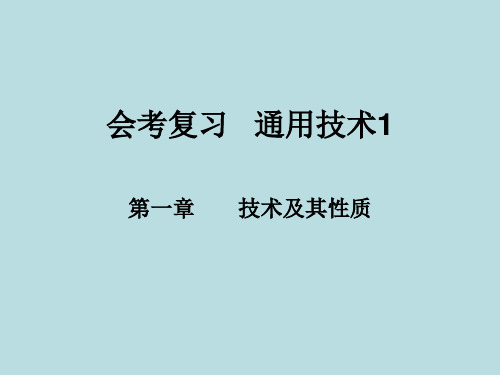 通用技术必修1第一章知识点