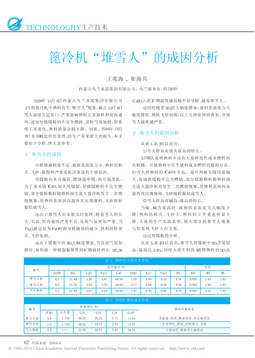 篦冷机_堆雪人_的成因分析