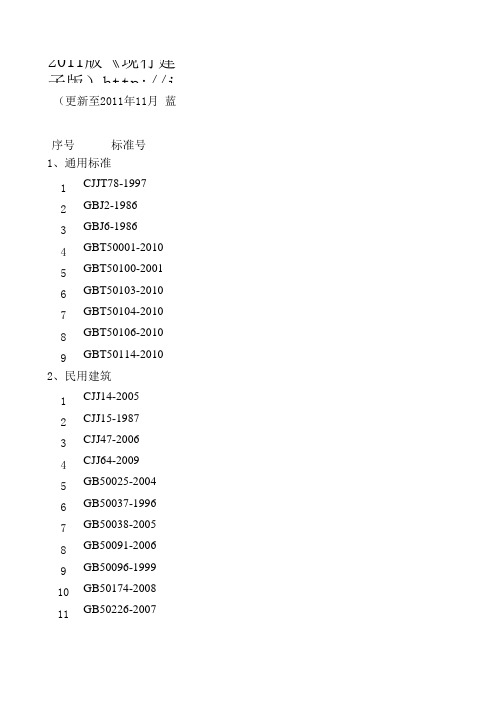 《现行建筑设计规范大全》目录2012年7月更新