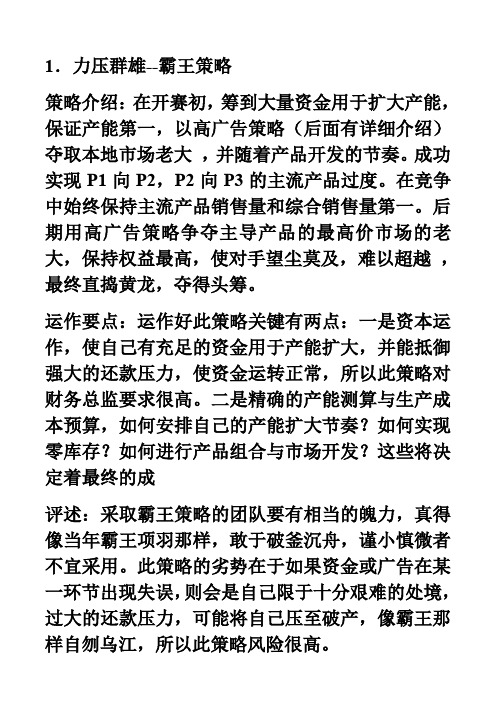 ERP沙盘模拟大赛攻略秘笈课件