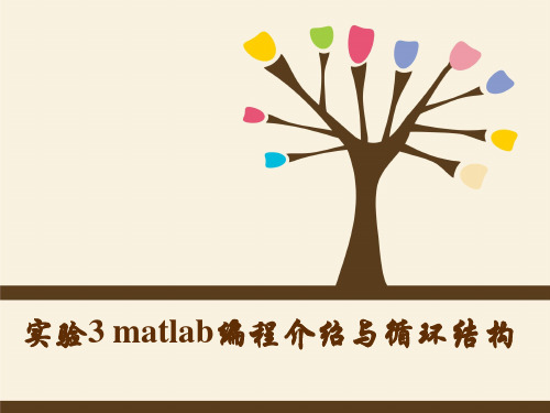 实验3 matlab编程介绍与循环结构