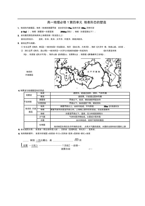 人教版高一地理必修1知识点汇总