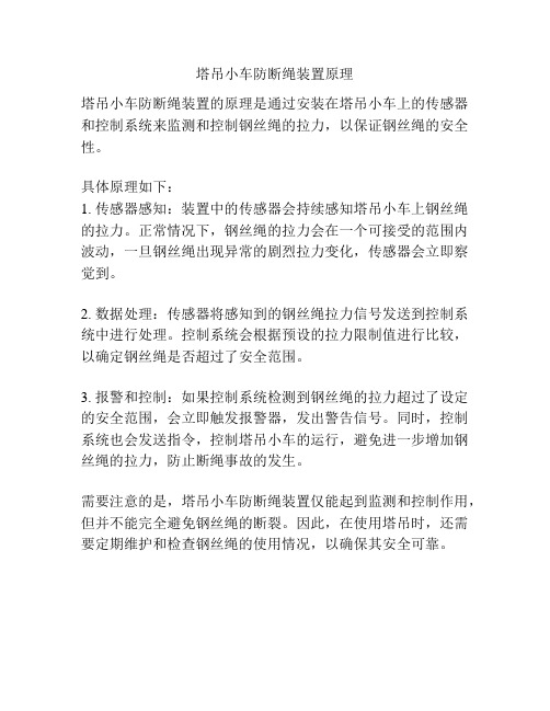 塔吊小车防断绳装置原理