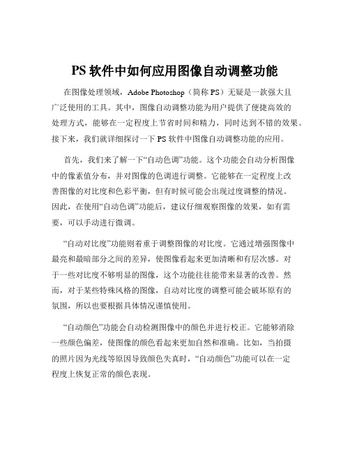 PS软件中如何应用图像自动调整功能