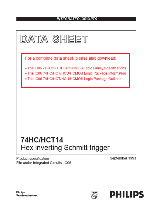 74HC14,HCT14,本文档全面介绍了此款集成芯片的特点及使用规范