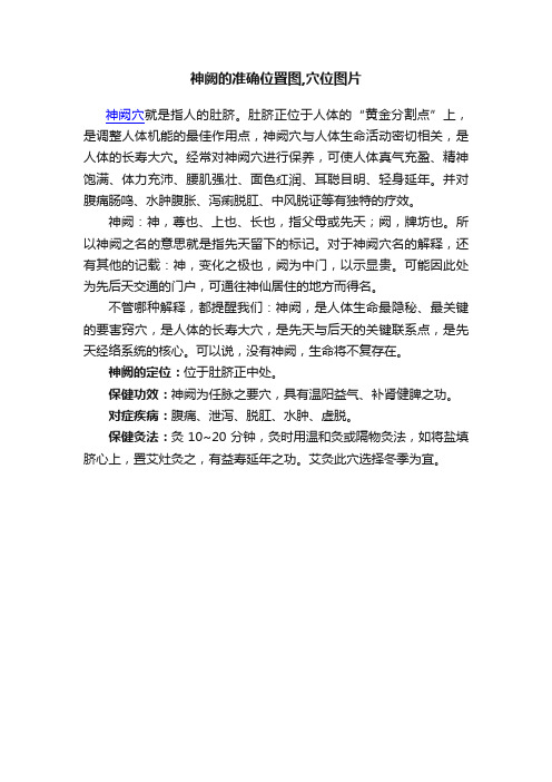 神阙的准确位置图,穴位图片