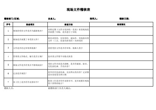 现场受控文件稽核表(实用版)