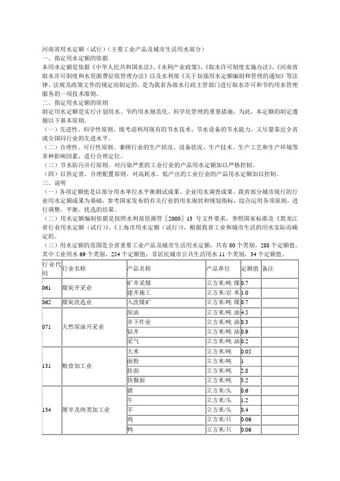 用水定额标准汇编