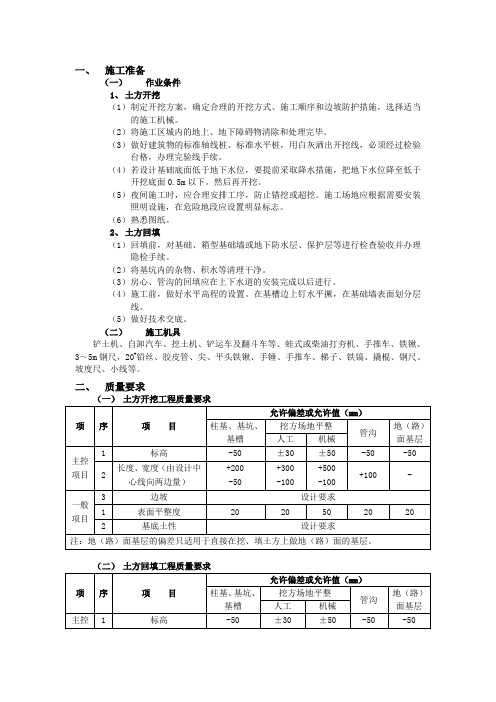 土方工程施工技术交底