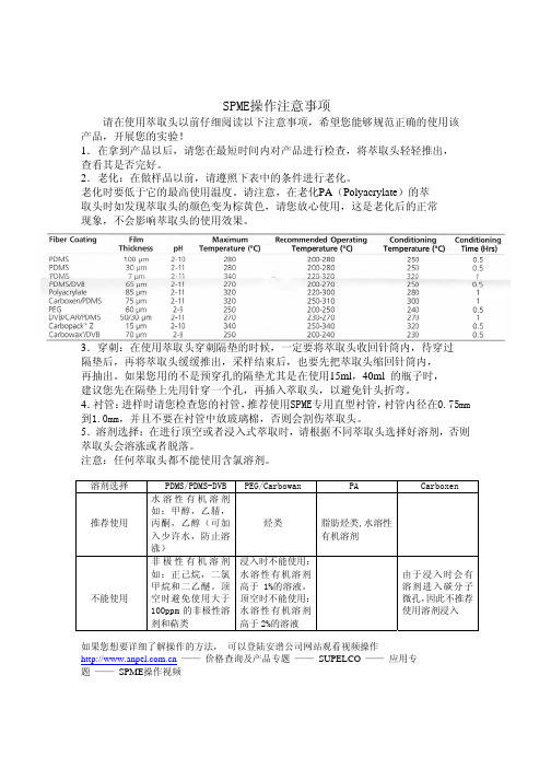 SPME操作注意事项2