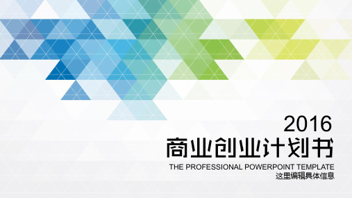 商业计划书创业创新大众互联路演展示商务多彩缤纷模板