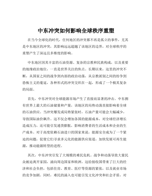 中东冲突如何影响全球秩序重塑