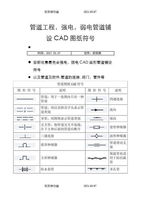 CAD,水电管道图纸符号之欧阳德创编