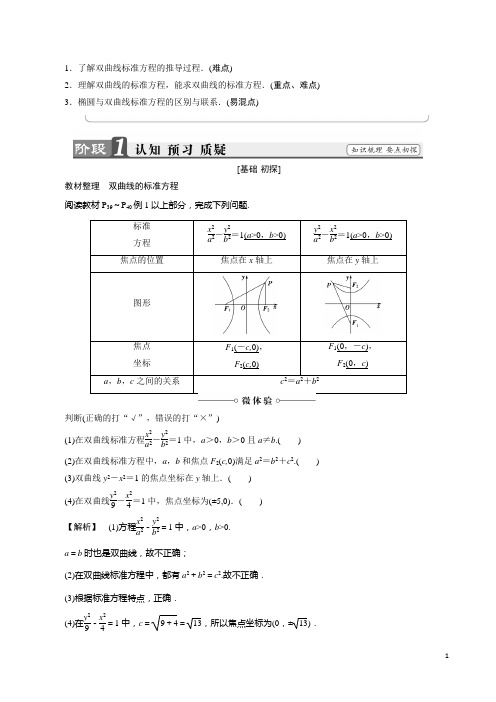 高中数学(苏教版 选修2-1)第2章 圆锥曲线与方程 双曲线1