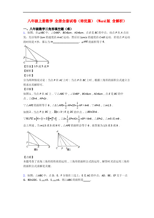 八年级上册数学 全册全套试卷(培优篇)(Word版 含解析)