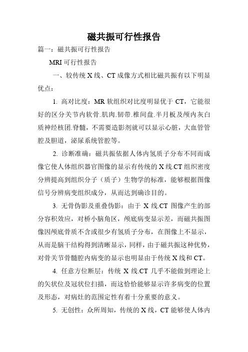 磁共振可行性报告.doc