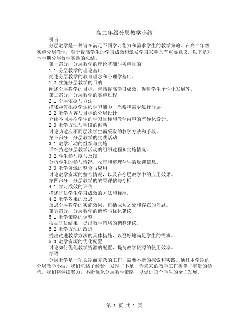 高二年级分层教学小结