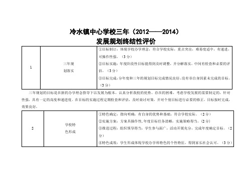 三年规划终结性评价