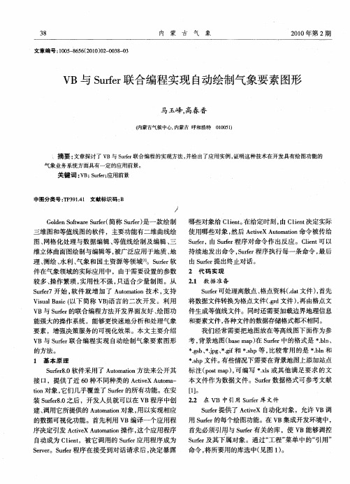 VB与Surfer联合编程实现自动绘制气象要素图形