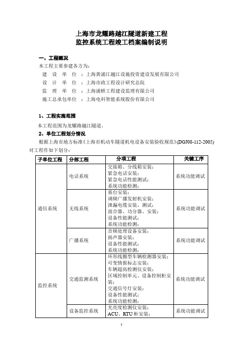 竣工档案编制说明