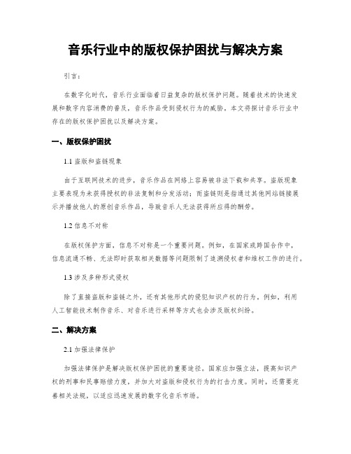 音乐行业中的版权保护困扰与解决方案