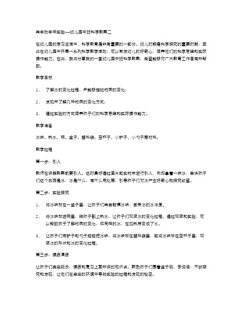 亲手动手做实验——幼儿园中班科学教案二