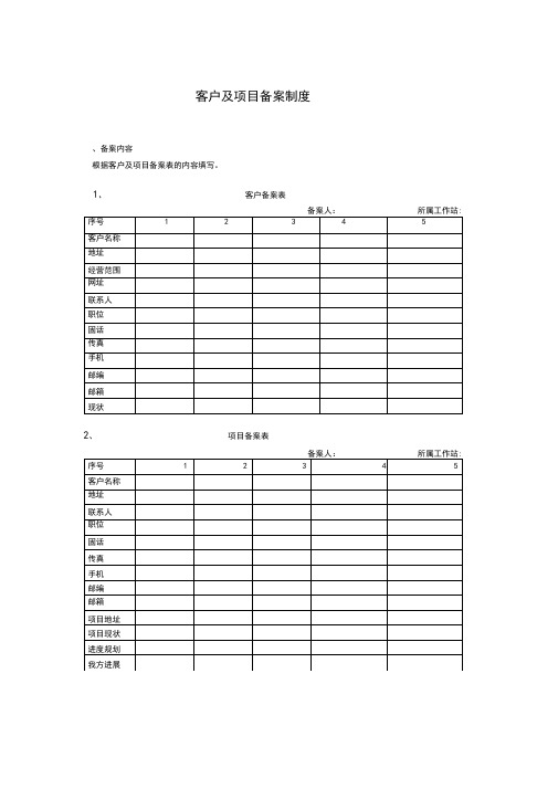 客户及项目备案制度