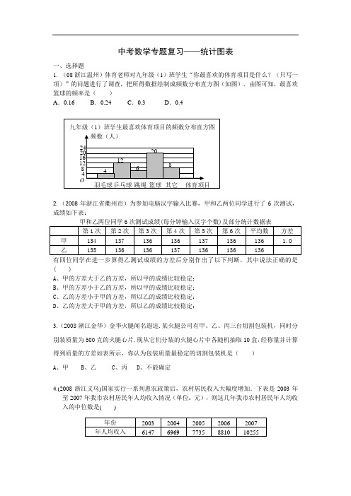 2010中考数学专题复习——统计