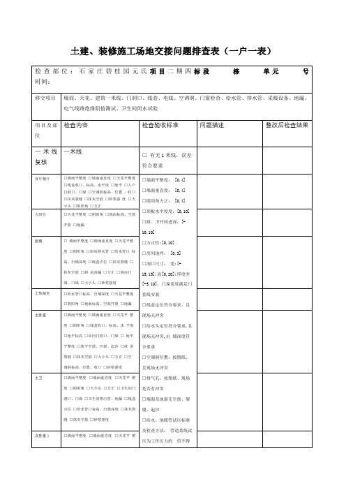 一户一表