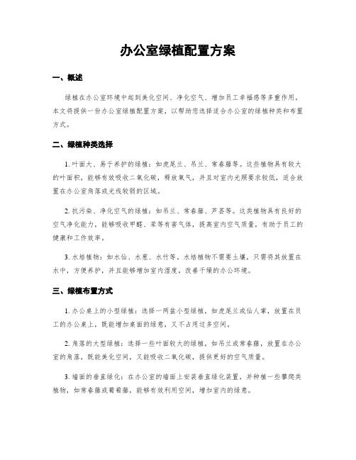 办公室绿植配置方案