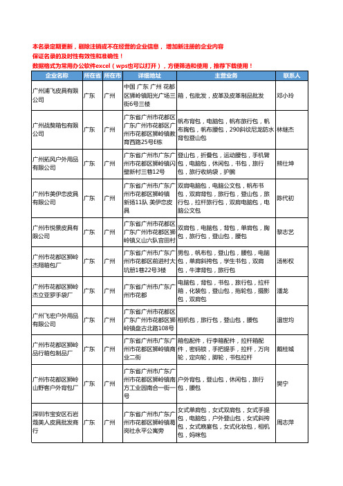 2020新版广东省广州箱包皮包工商企业公司名录名单黄页联系方式大全662家