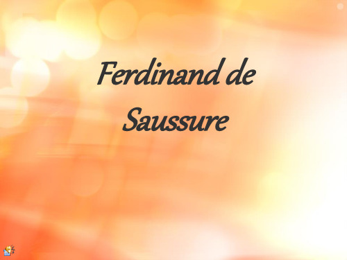 Ferdinand de Saussure索绪尔