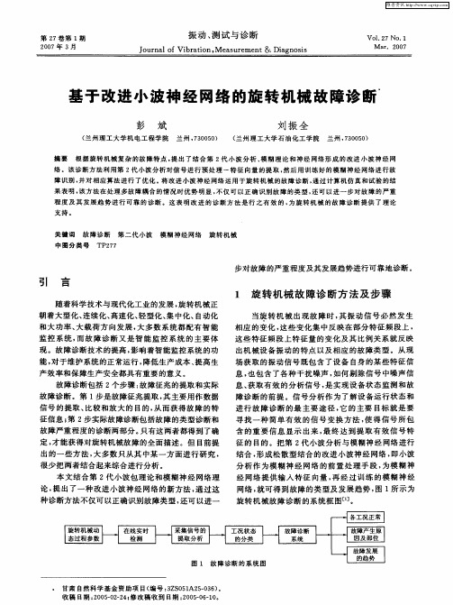 基于改进小波神经网络的旋转机械故障诊断