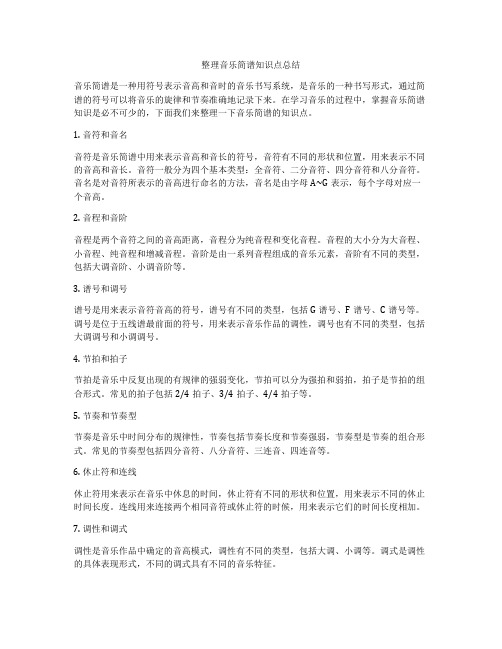 整理音乐简谱知识点总结