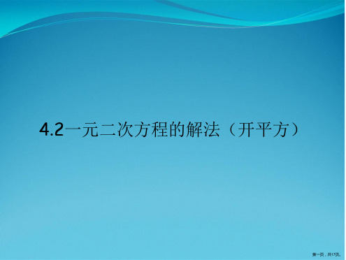 4.2一元二次方程的解法(开平方)