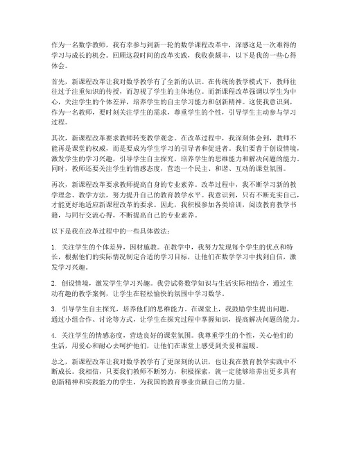 数学教师改革心得体会