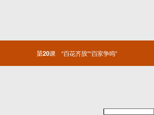 高中历史人教版高二必修3课件：第20课_“百花齐放”“百家争鸣”