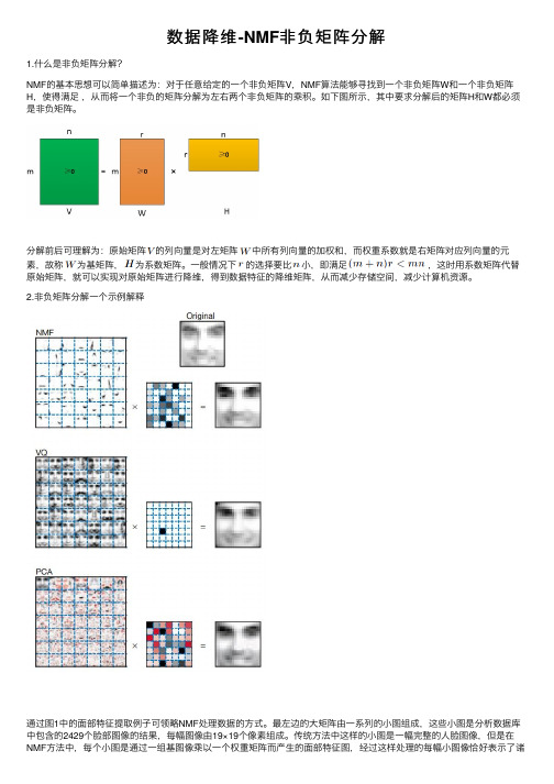 数据降维-NMF非负矩阵分解