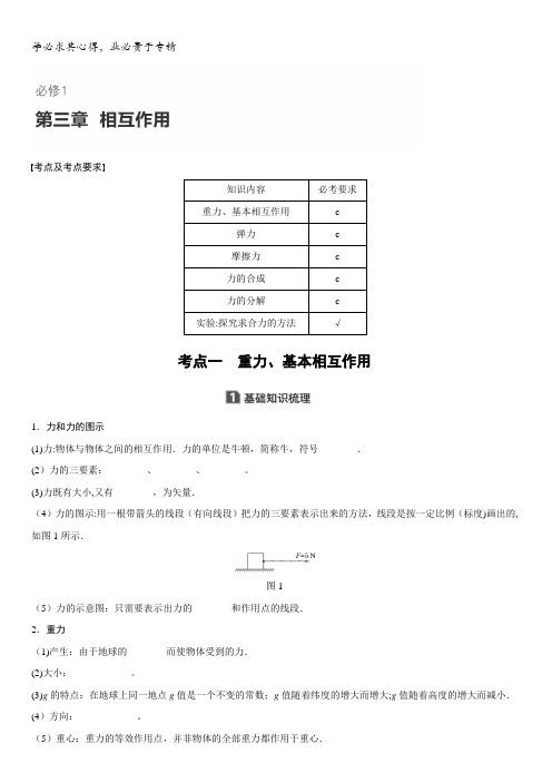 2018版浙江高中物理学业水平考试物理讲义：1第三章相互作用