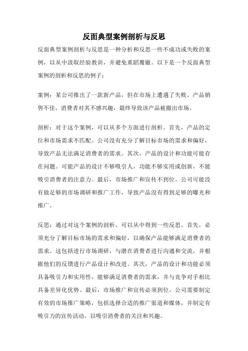 反面典型案例剖析与反思