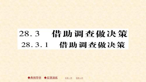 华师版九年级数学下册练习课件：28.3.1 借助调查做决