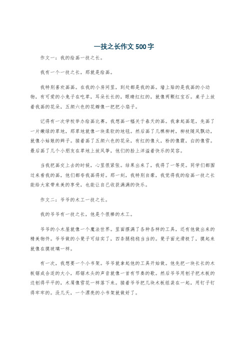 一技之长作文500字