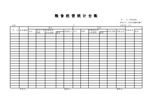 粮 食 经 营 统 计 台 账