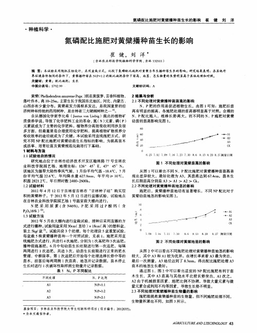 氮磷配比施肥对黄檗播种苗生长的影响