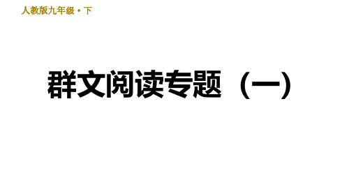 初中九年级语文群文阅读专题(一)