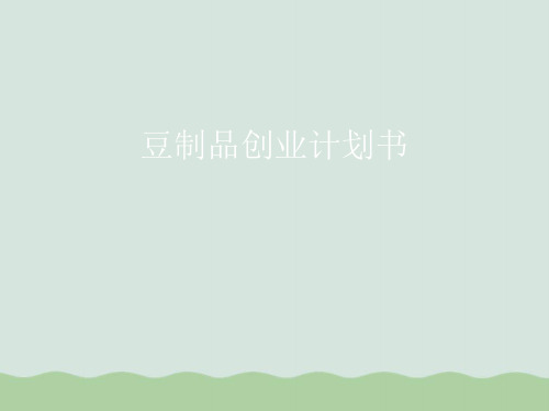 豆制品创业计划书样本PPT(共17页)