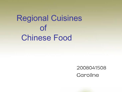 Regional Cuisines